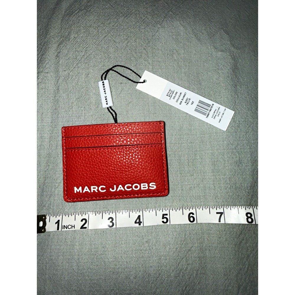 Marc Jacobs Women's Red Leather Solid Card Case Business & Credit Card Holder